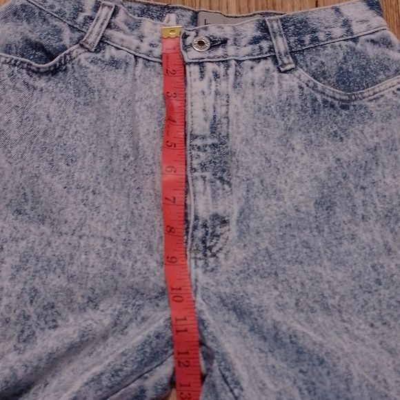 Bonjour International Acid Wash Denims Jeans High Waisted 80s Vintage Cute Bows - Picture 13 of 16